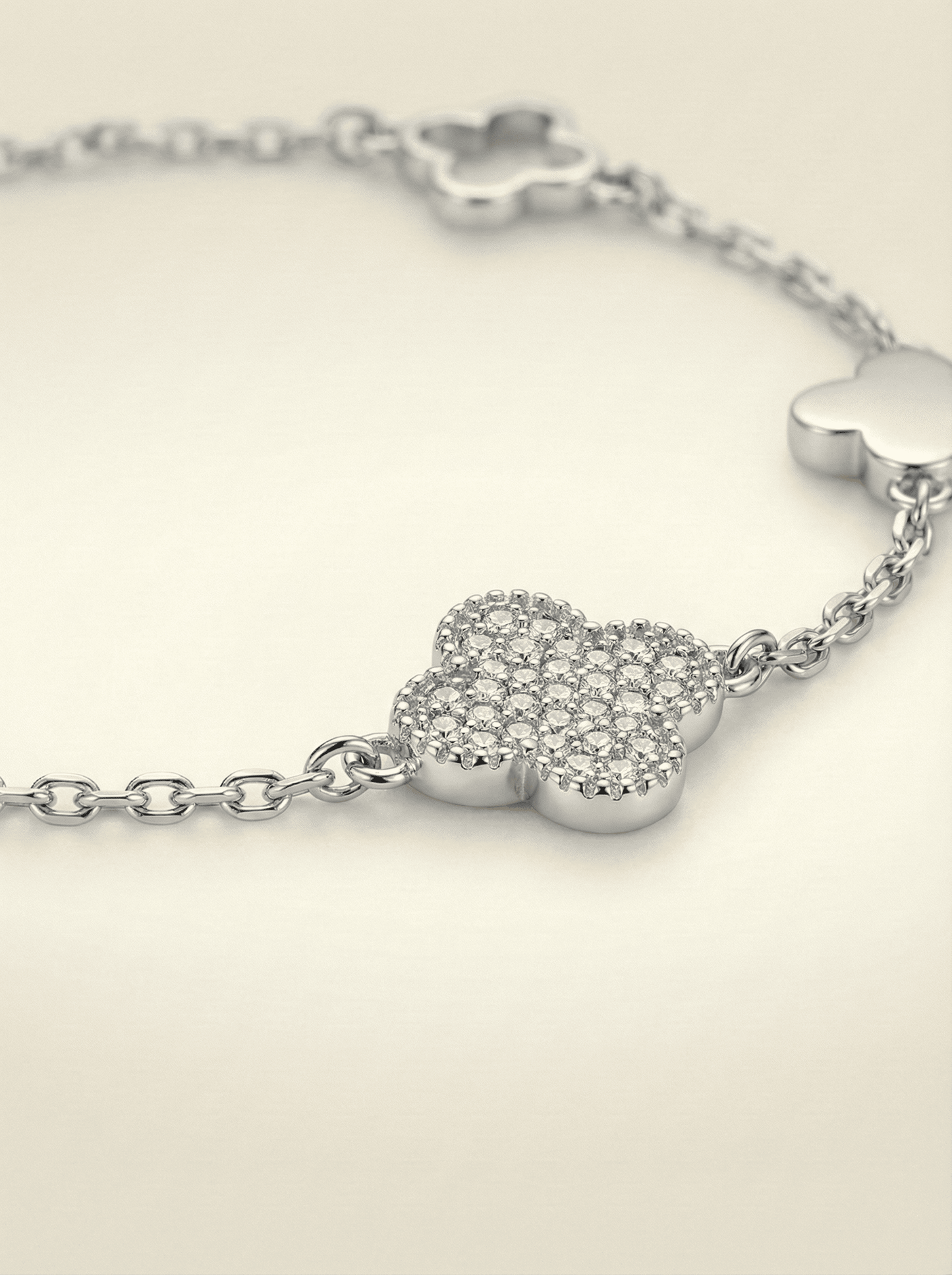Aura Clover Trio Pave Bracelet