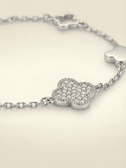 Aura Clover Trio Pave Bracelet