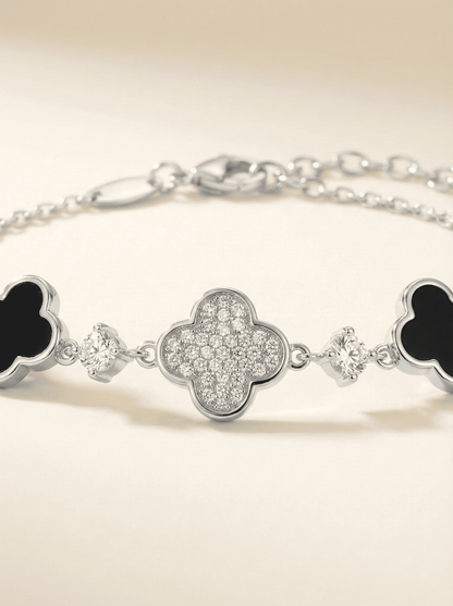 Midnight Bloom Clover Bracelet