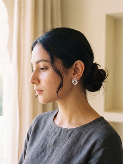Lumina Interlocking Geometric Stud Earrings