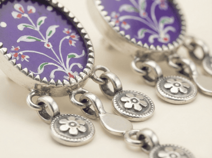 Purple Flora Heritage Dangle Earrings