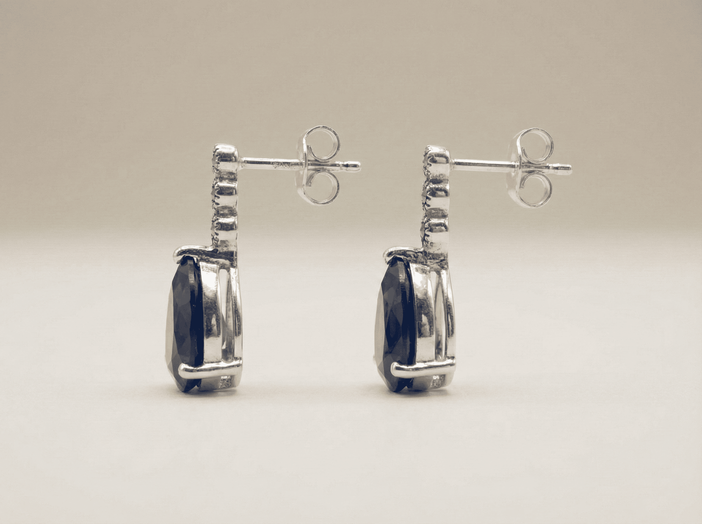 Azure Teardrop Marcasite Earrings