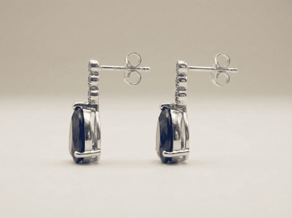 Azure Teardrop Marcasite Earrings
