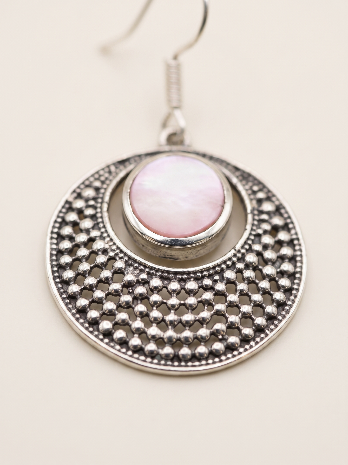 Luminous Crescent Textured Drop Earrings