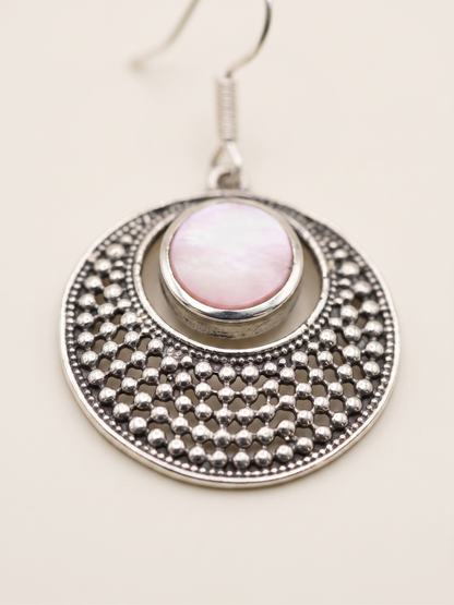 Luminous Crescent Textured Drop Earrings