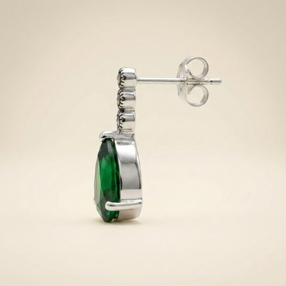 Azure Teardrop Marcasite Earrings