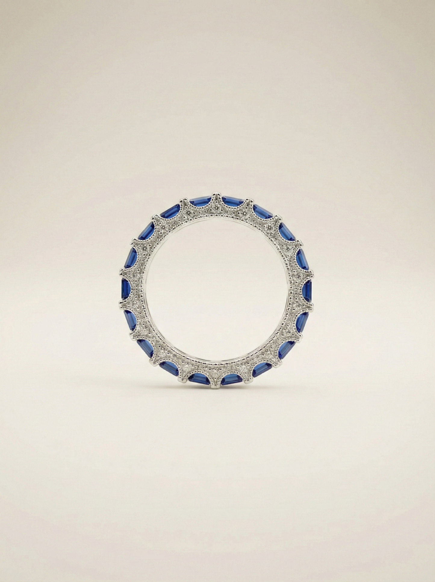 Azure Horizon Sapphire & Silver Eternity Band