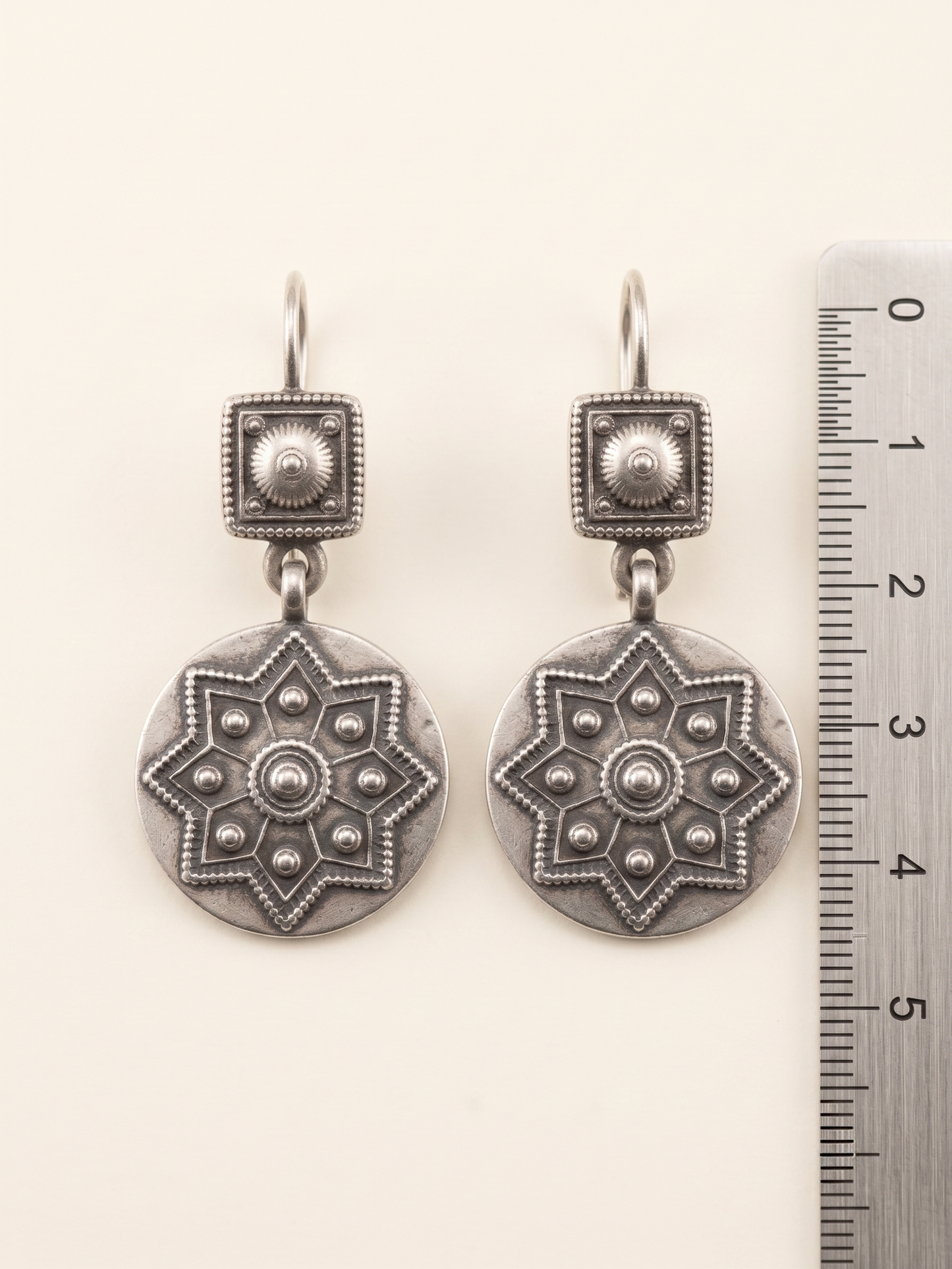 Celestial Star Mandala Medallion Drop Earrings