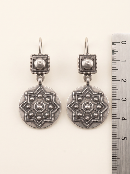 Celestial Star Mandala Medallion Drop Earrings