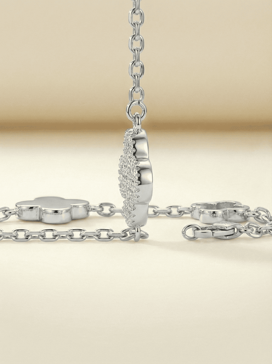 Aura Clover Trio Pave Bracelet