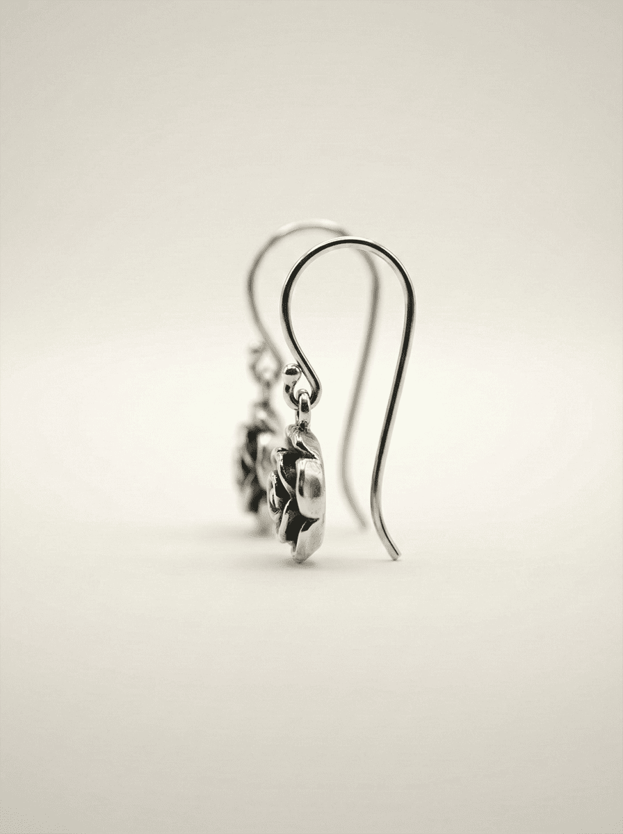 Eternal Rose Silver Earrings