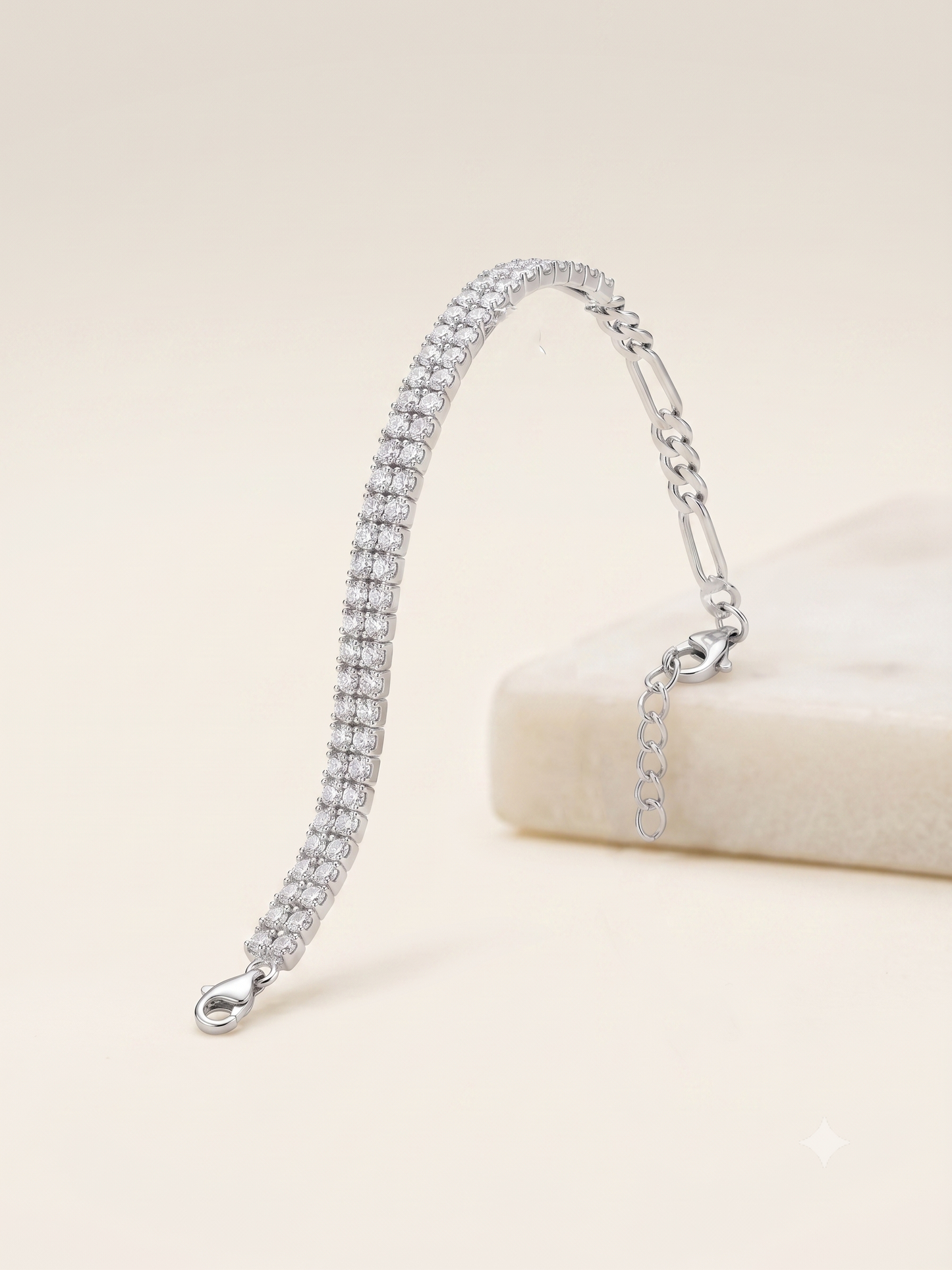 Lumière Dual-Texture Pavé & Mariner Chain Bracelet