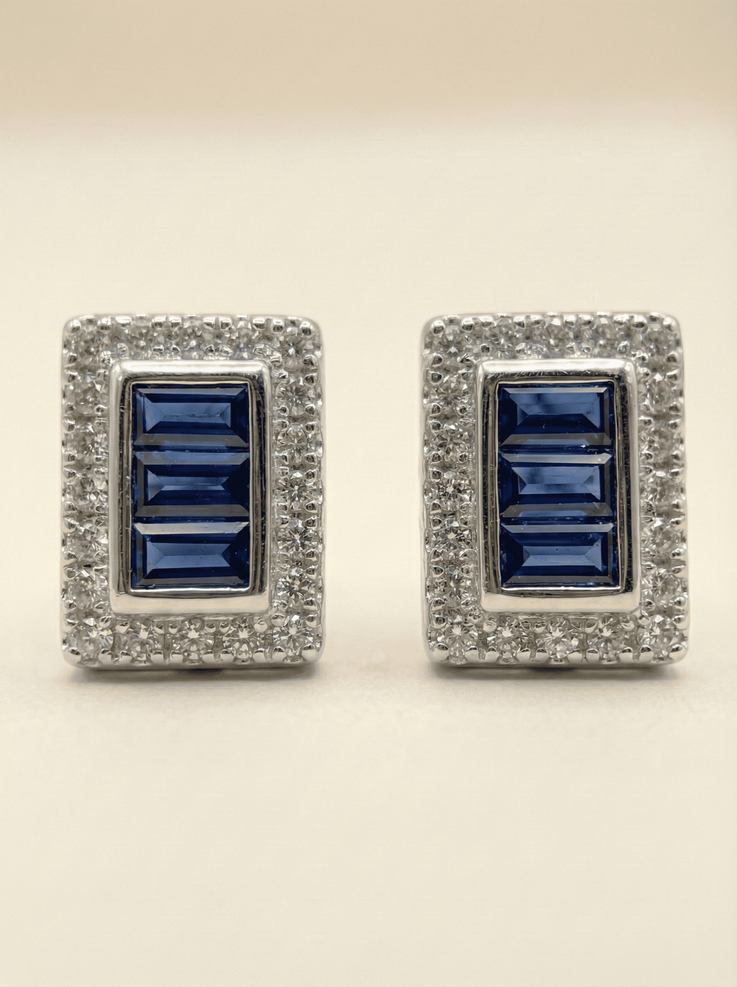 Midnight Azure Trio Baguette Studs