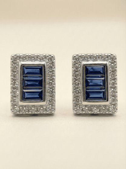 Midnight Azure Trio Baguette Studs