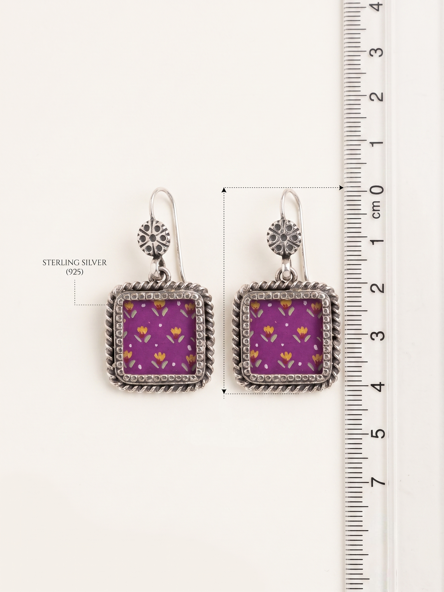 Amethyst Floral Rope-Edge Earrings