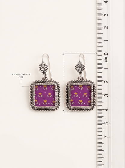 Amethyst Floral Rope-Edge Earrings