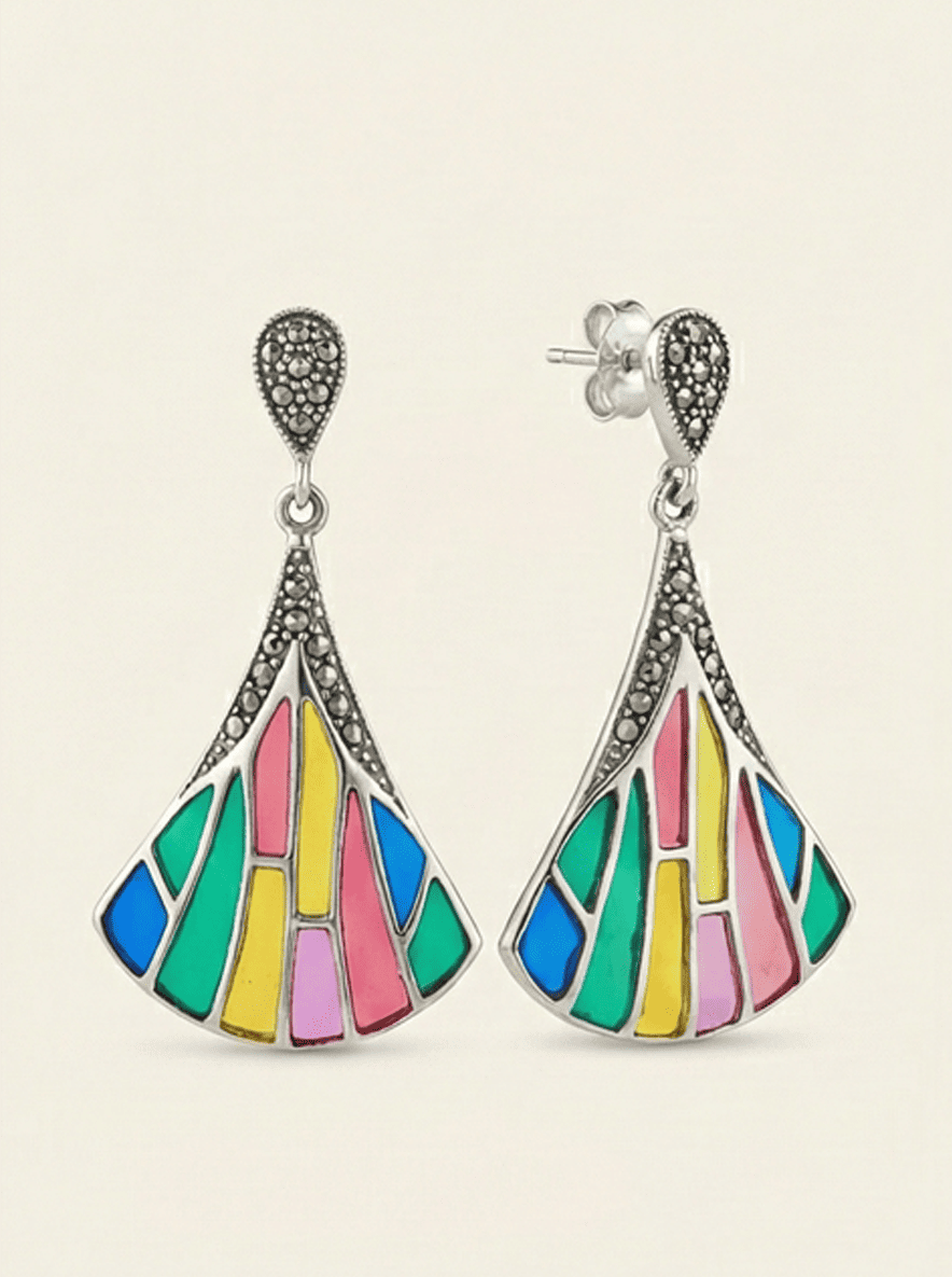 The Prism Mosaic & Marcasite Fan