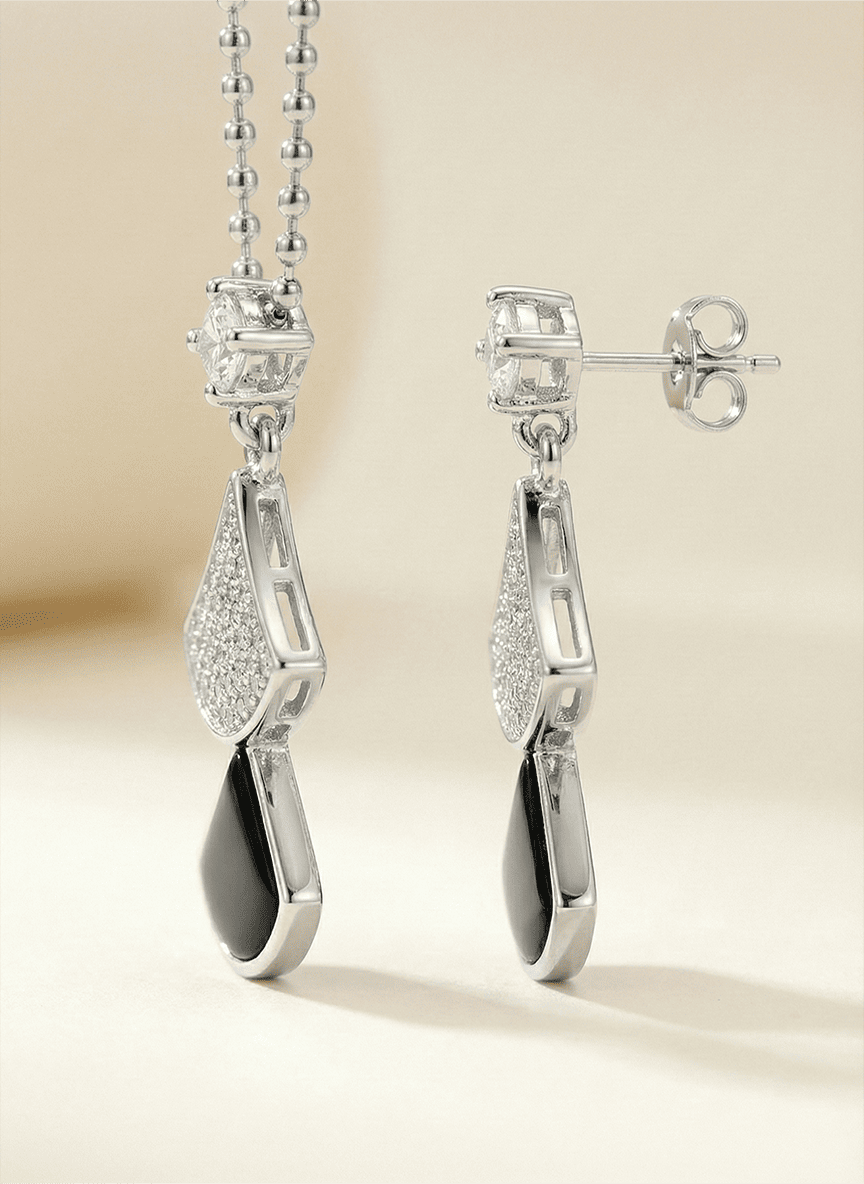 Midnight Mosaic Art Deco Fan Set