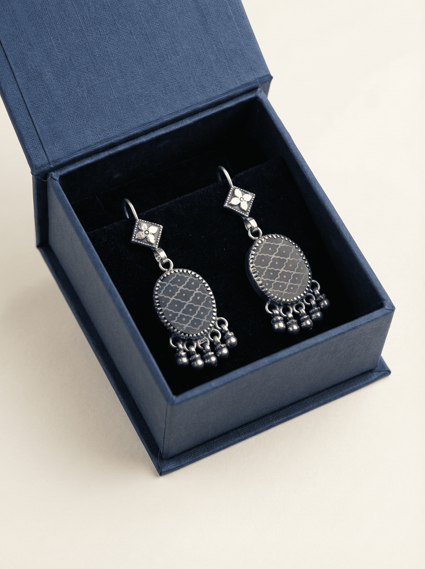 The Midnight Lattice Bloom Earrings