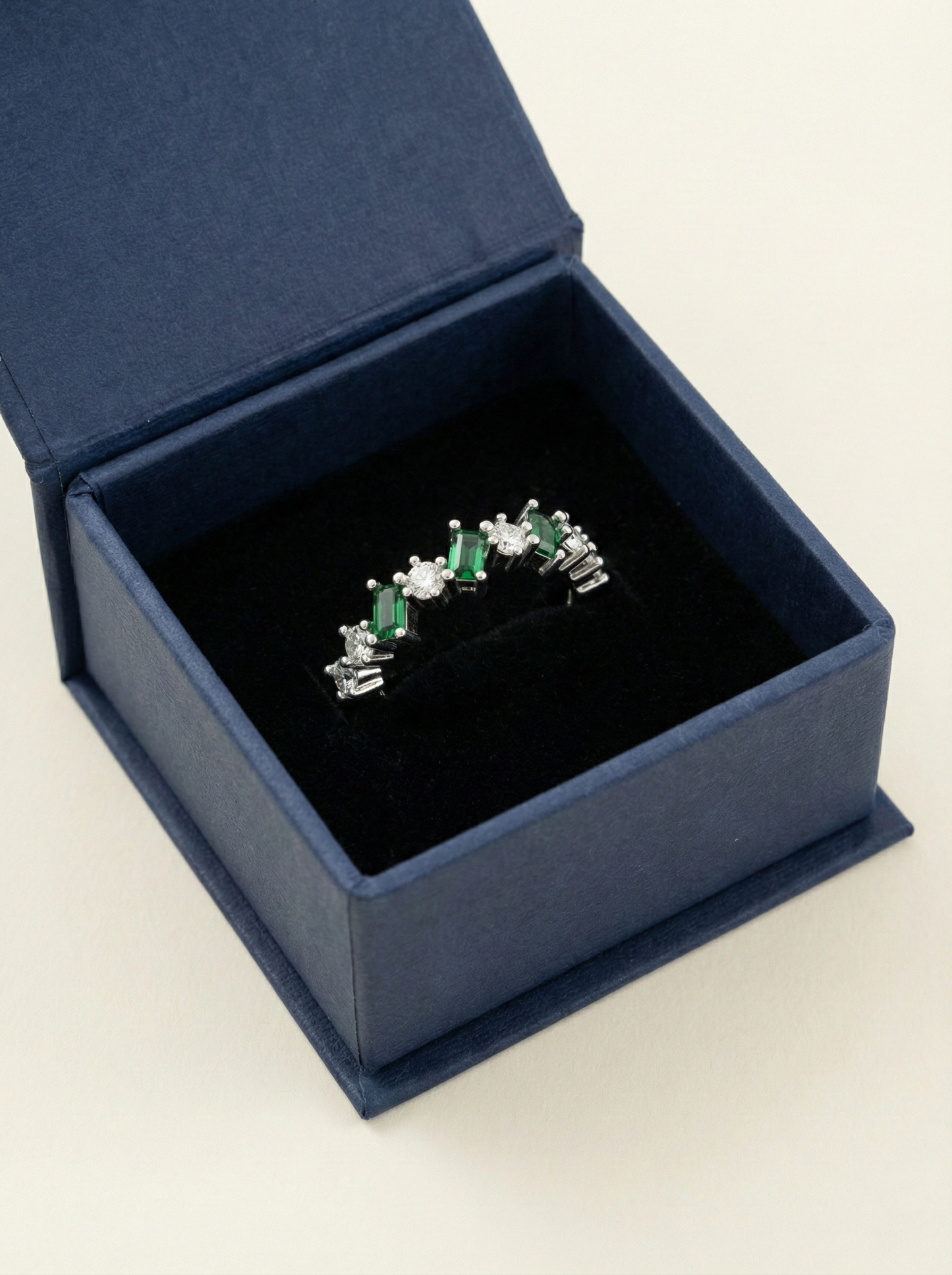 The Verdant Muse Staggered Baguette Ring