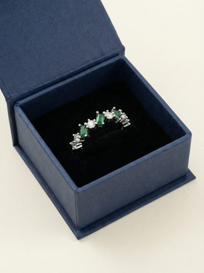 The Verdant Muse Staggered Baguette Ring