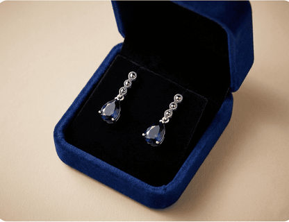 Azure Teardrop Marcasite Earrings