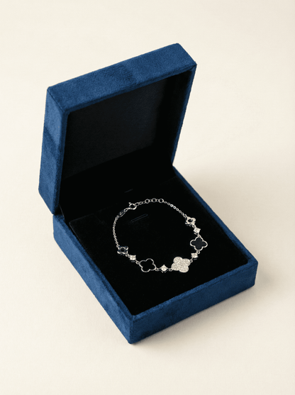 Midnight Bloom Clover Bracelet