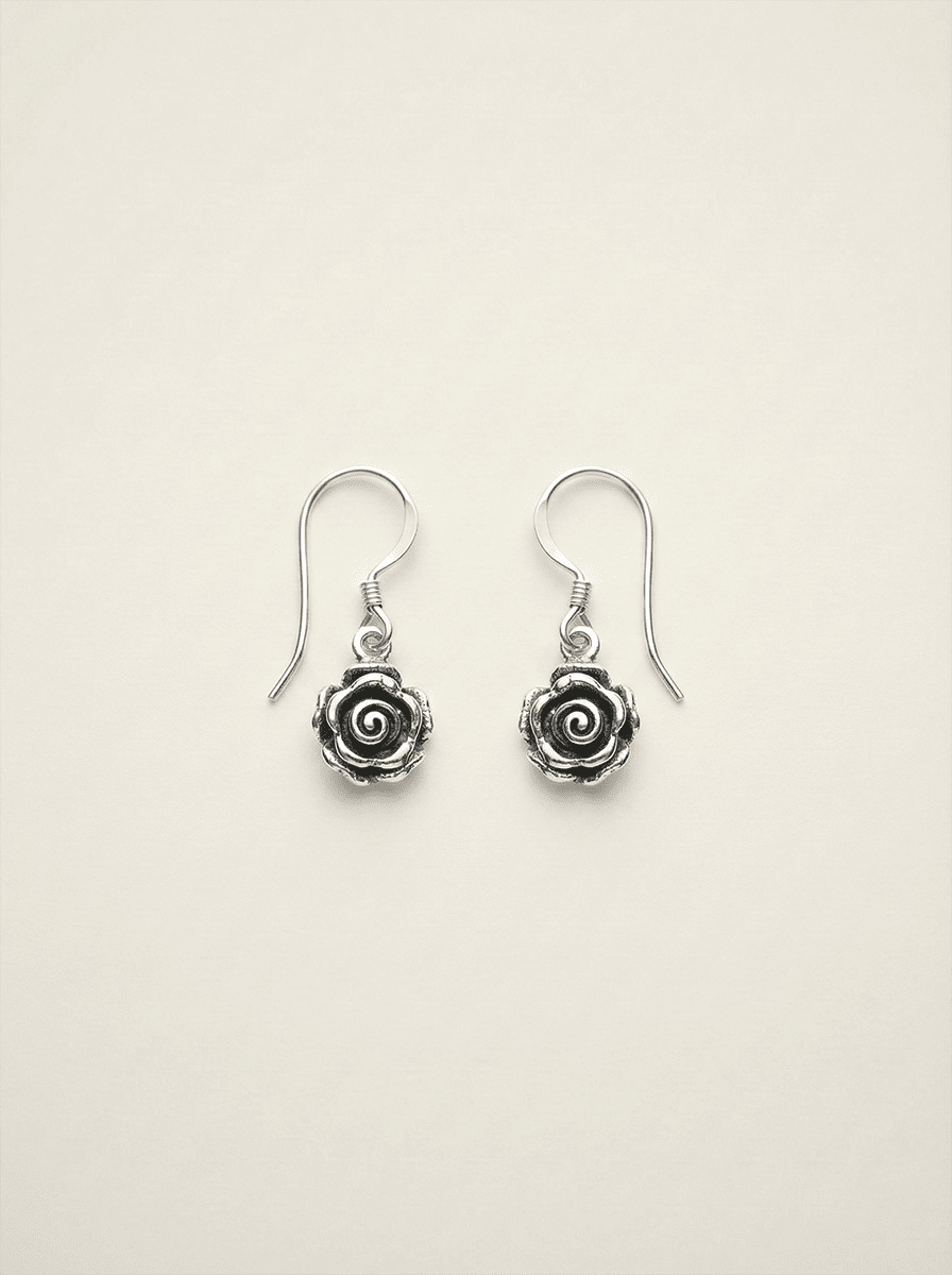 Eternal Rose Silver Earrings