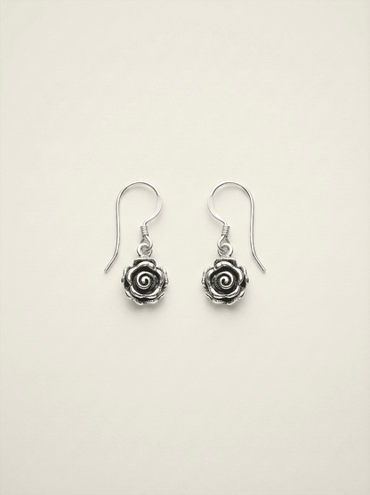 Eternal Rose Silver Earrings