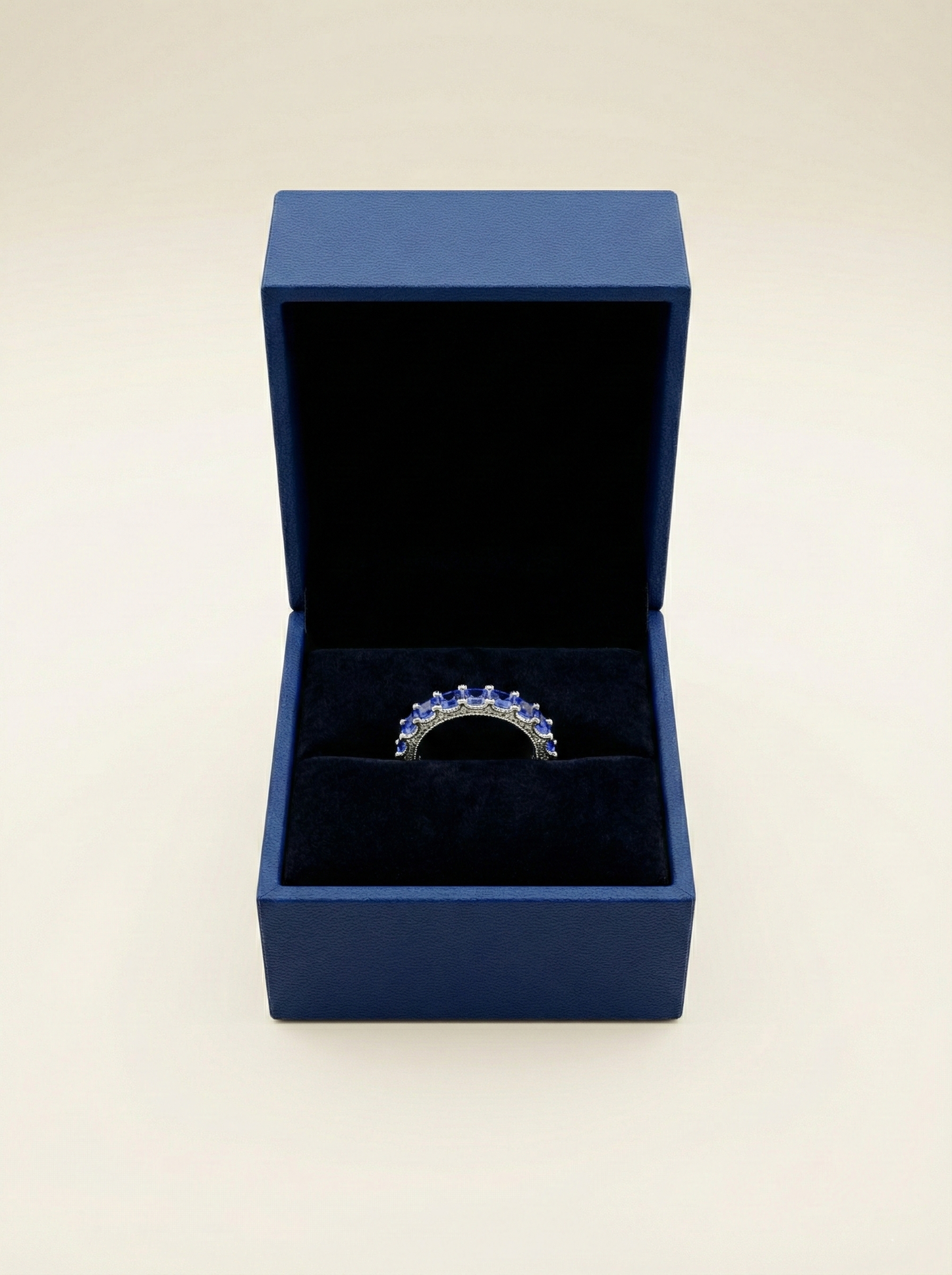 Azure Horizon Sapphire & Silver Eternity Band