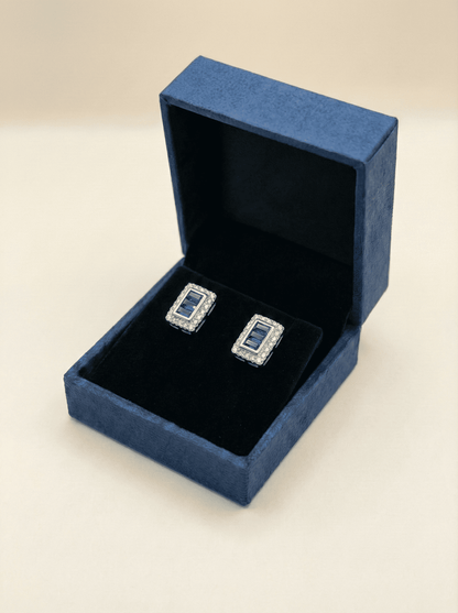 Midnight Azure Trio Baguette Studs