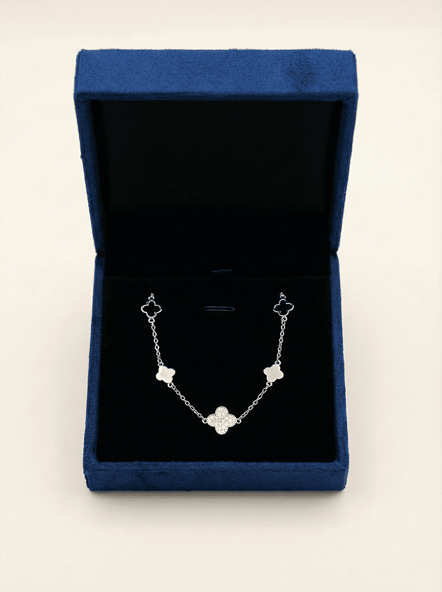 Aura Clover Trio Pave Bracelet
