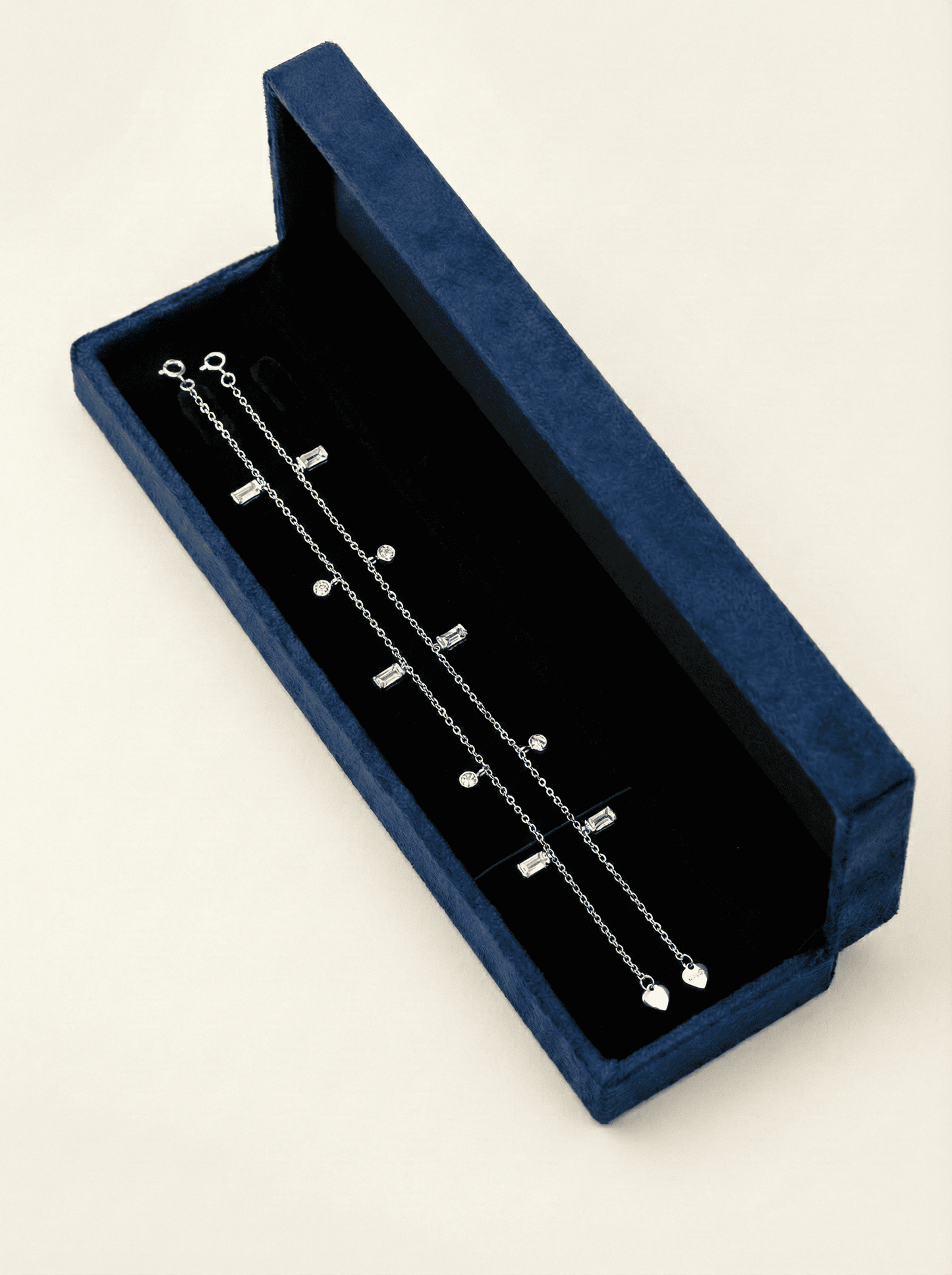 The Rhythm Anklet: Alternating Baguette & Round Charms