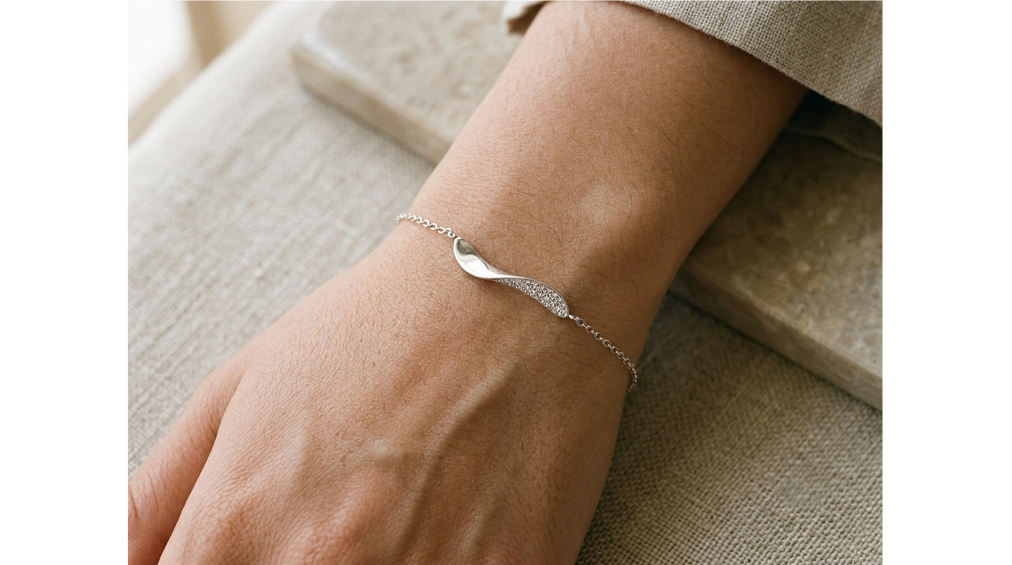 Ethereal Wave Pavé Bracelet