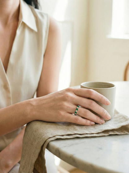 The Verdant Muse Staggered Baguette Ring