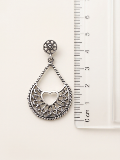 Aria Heart Filigree Teardrop Earrings