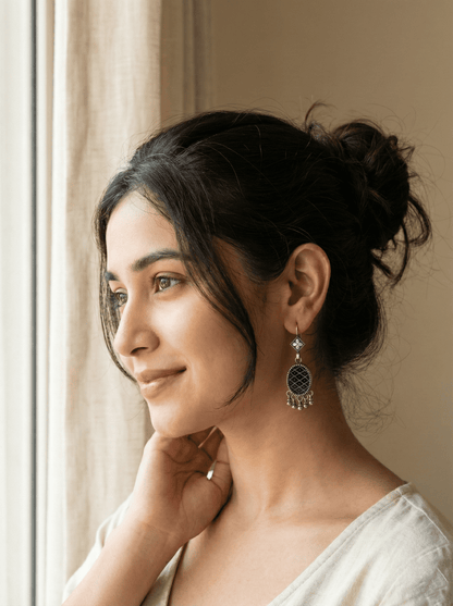 The Midnight Lattice Bloom Earrings