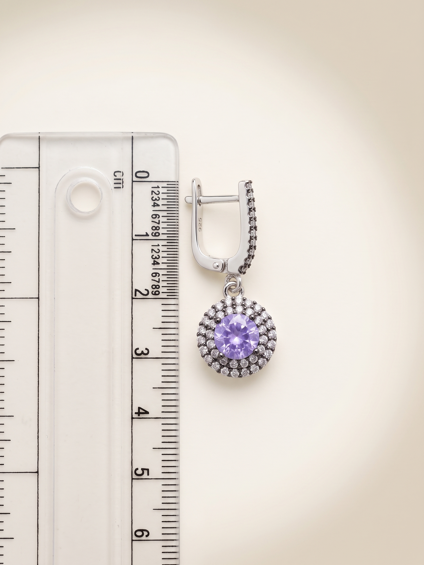 Violet Aura Halo Drop Earrings