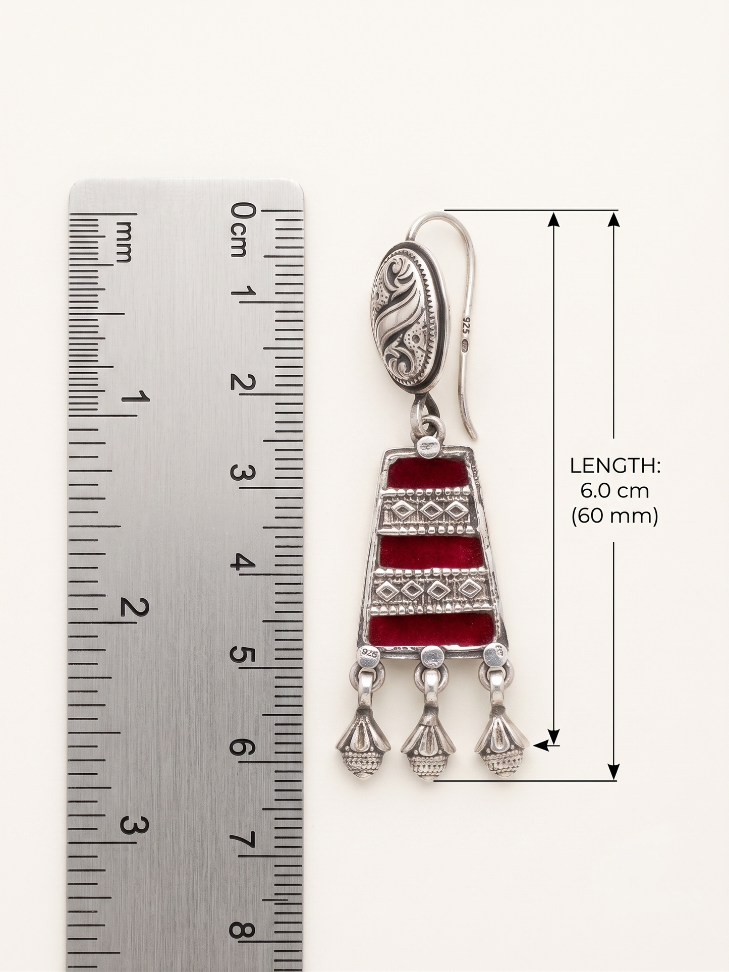 Scarlet Tapestry Tiered Drop Earrings