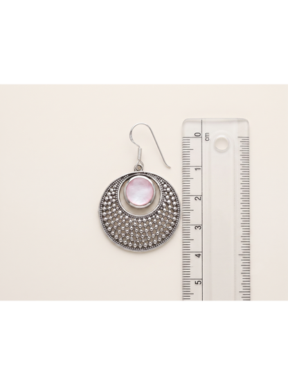 Luminous Crescent Textured Drop Earrings