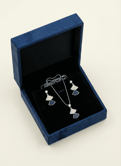 Midnight Mosaic Art Deco Fan Set