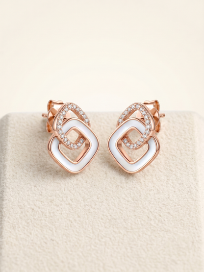 Lumina Interlocking Geometric Stud Earrings