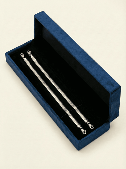 The Meander Rose Gold Herringbone Anklet