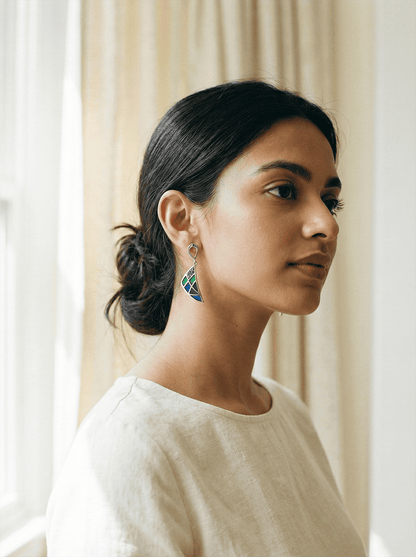 Azure & Emerald Mosaic Sail Earrings