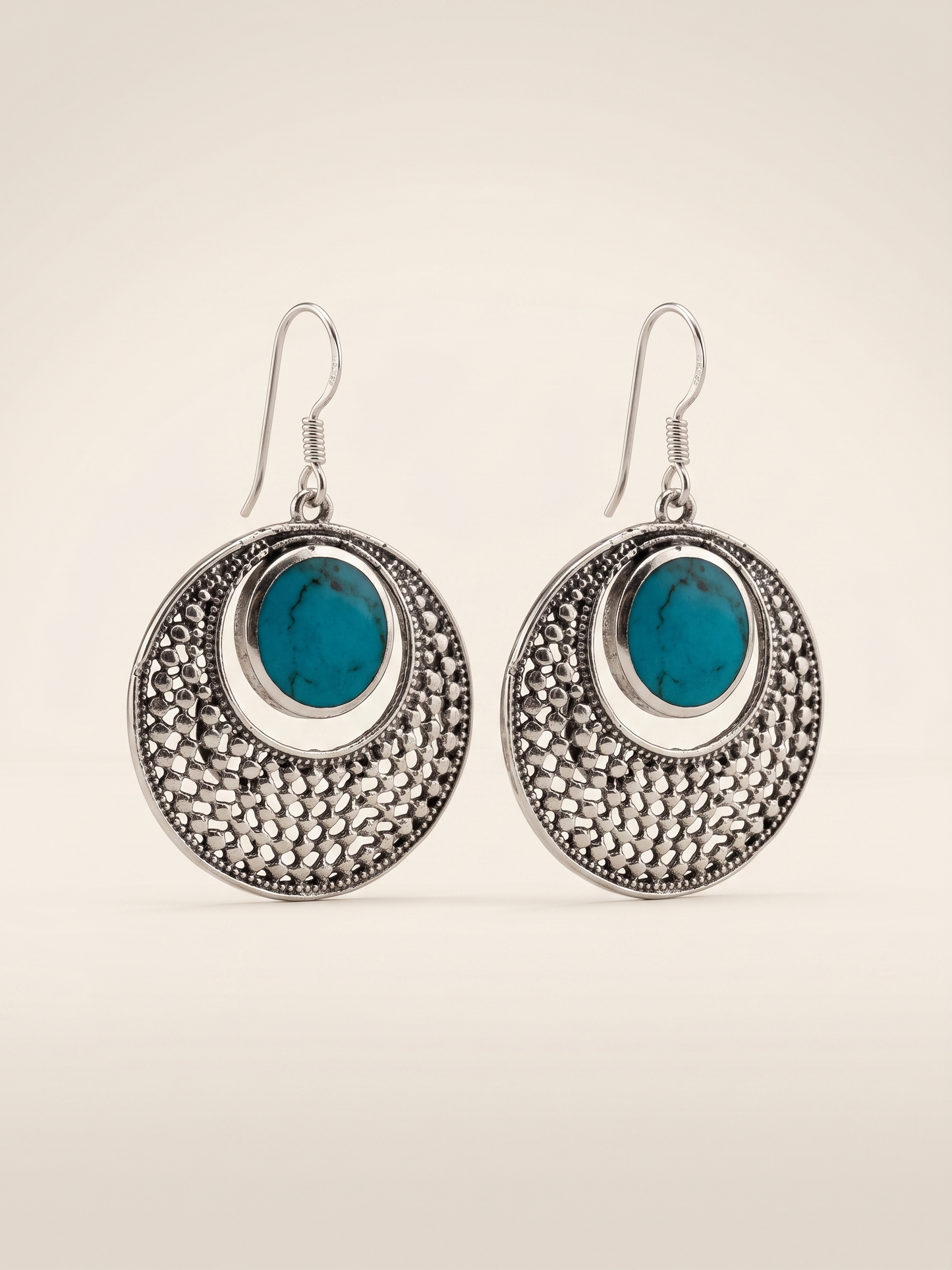 Luminous Crescent Textured Drop Earrings