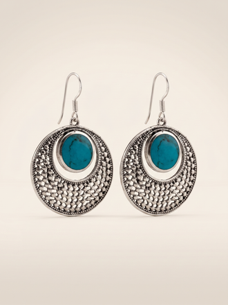 Luminous Crescent Textured Drop Earrings