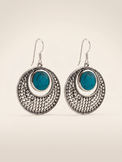 Luminous Crescent Textured Drop Earrings
