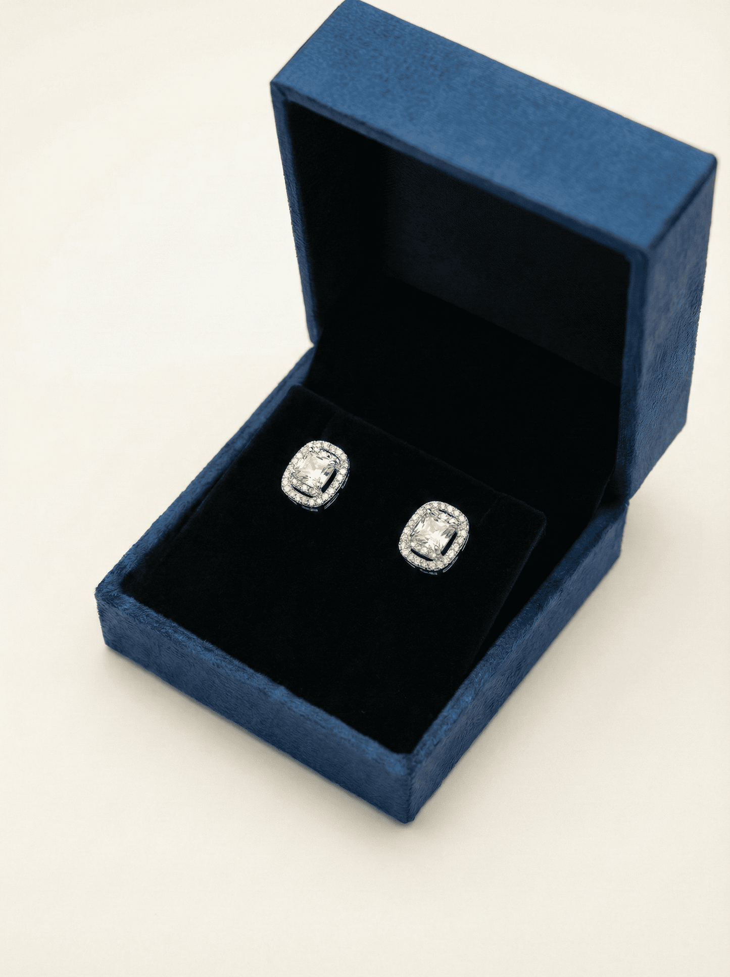 Luminous Cushion-Cut Double Halo Studs