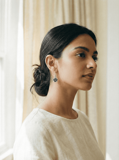 Eternal Rose Silver Earrings