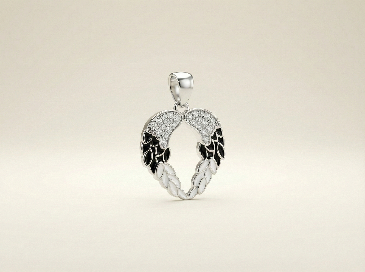 Azure Seraphic Wings Heart Necklace